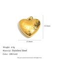 18K gold plated stainless steel heart pendant engraved with I love you 15mm size - Heart Pendant-Gold