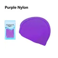 Adult swimming cap made of purple nylon fabric in professional packaging for unisex swimmers - One Size / Nylon Purple