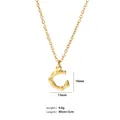 Collana in acciaio inossidabile placcata oro 18K con ciondolo lettera C in bambù - Lettera C (YYN023290-C)