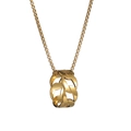 Nahaufnahme einer minimalistischen vergoldeten Box-Kette mit hohlrundem Anhänger - Gold