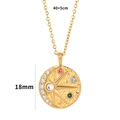 Gold sunburst pendant necklace with colorful crystals and adjustable 40+5cm chain - Gold Sun Disc with Colored Gems