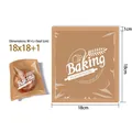 Brown semi-transparent baking handmade paper bag for bread with 18x18+1cm dimensions - Baking Series / 18x19cm (100 Pieces/Pack) / Yellow