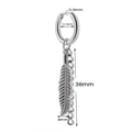 Silver stainless steel huggie hoop earring with feather pendant and thin chain tassel - Feather with Chain
