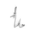 Polished silver cursive letter u pendant with a cutout heart detail in stainless steel - Letter U / Silver