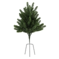 Compact mini artificial Christmas tree with green pine needles and black metal tripod stand - Style 1 Mini Small Christmas Tree