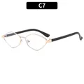Vintage polygonal gold metal frame sunglasses with black temples in C7 variant - Gold Frame White Lens