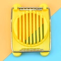 Détail du coupe-œuf jaune avec fils en acier inoxydable pour trancher les œufs - Jaune