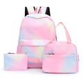 Three-piece school backpack set with lunch bag and pencil case in pastel gradient pink blue - Macaron Gradient Color (9)