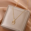 Goud Letter H Zirkonia