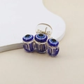 Detailed view of evil eye hair claw clip showing 4cm x 2.2cm size and 8g weight - 4cm 3-Round Eye Claw Clip