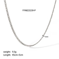 Detaillierte 4mm Edelstahlkette in Silber mit 45cm Länge und 5cm Verlängerung - Silberner Stil (YYN023239-P)