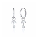 Orecchini a cerchio scintillanti in argento S925 con zirconi taglio marquise - Oro Bianco