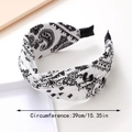 Serre-tête blanc imprimé Paisley avec nœud croisé et mesure de 39 cm de tour - Blanc