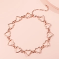 Minimalistische Halskette mit hohlen Herzgliedern in Roségold mit Karabinerverschluss - Roségold