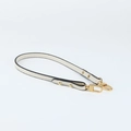 Off-white lychee grain leather short shoulder strap with gold hardware hooks - 1.8cm Width Off-White