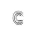 Puffy 3D letter C charm accessory in polished silver finish for DIY wristbands - Letter C / Silver