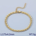 Pulsera de cadena con eslabones en U de acero inoxidable chapado en oro 18k - 175mm x 4.2mm / Dorado