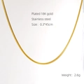 Minimalist 18K gold plated stainless steel snake bone necklace with 45cm chain length - 1.8mm*45cm Dense Snake Chain