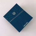 Premium dunkelblaue Schmuckschachtel mit Goldpunkten und handgefertigtem Etikett oben - 6,3*7,3cm Schwarz Goldene Buchstaben 100Stk