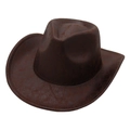 Vintage dark brown western cowboy hat with distressed leather texture and wide brim - One Size / Coffee