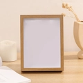 Minimalist rectangular wooden frame in light natural finish for DIY shell lamp crafts - 6 Inch Single Frame (Hollow 3cm) / Natural Wood Color