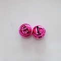 Detail of rose pink metallic craft bells with high gloss vacuum plating finish - Rose Red