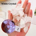 Handheld white crystal LED string light with clear raw stones and battery box - Clear Quartz Raw Stones String Light - 2m Square Switch