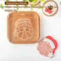 Santa Claus cookie stamp with star pattern for Christmas baking, acrylic mold tool - Santa Embosser