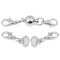Silberner Magnetverschluss mit Karabinern für DIY-Schmuck Armbänder und Halsketten - Silberner Kugelverschluss 6mm