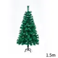 Classic 1.5m green artificial pine Christmas tree with a stable black metal four-leg base - Pine Needle Tree-Metal Stand / 150cm
