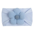 Detail of baby light blue nylon elastic headband with 3D knitted flower decoration - Light Purple