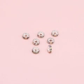 Silver plated wheel bead spacers with iridescent rhinestones for DIY jewelry making - Copper Rhinestone Rondelle / 4mm / 20pcs Pack / Silver + White AB Rhinestone
