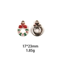 Detail view of 17x23mm Christmas wreath pendant with red and green enamel coating - Christmas Wreath-17*23mm
