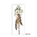Waterproof full arm temporary tattoo WD-030 with watercolor floral and feather dreamcatcher - WD-030/Watercolor Dreamcatcher Flowers