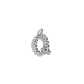 Silver twisted letter Q pendant in stainless steel with a high-polished metallic finish - Steel-Letter Q