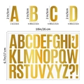 Set adesivi lettere dorate da 2 pollici con dimensioni per maiuscole e minuscole - Lettere Maiuscole / Oro