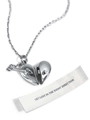 Silver stainless steel heart locket necklace with motivational paper note inside - Silver Heart Locket