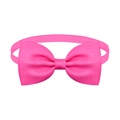 Adjustable hot pink grosgrain ribbon bowtie for cats and dogs with a minimalist design - Pink