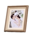 Cadre photo en bois café clair avec passe-partout crème pour décor chaleureux - 8 Pouces / Doré