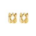 Orecchini a incrocio a forma di X in oro lucido con design geometrico moderno - Incrociato / Oro