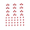 Sheet of red teardrop acrylic rhinestones for music festival face makeup decoration - Red Waterdrop forehead Stickers