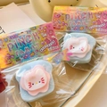 Squishy stress toy set in toast shape with cute cat pattern in individual packaging - Hello Kitty Toast