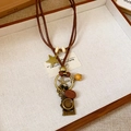 Bohemian vintage long necklace featuring bronze camera charms and woven rope detail - 6# Coffee Camera & Star Multi-element Style