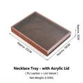 Brown PU leather necklace display tray with velvet lining and acrylic lid 25x18x3cm - Necklace Tray With Lid (Coffee Velvet)