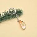 Bohemian seashell keychain with natural spiral texture and gold-plated edges on beach pendant - Style 4 (Pink White Spiral Shell)