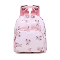 Pink cartoon bear backpack for toddlers with cute 3D ears and durable fabric - Pink