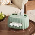 Light green multi-functional tissue box with vertical stripes and gold accents - Luxury Green Gold
