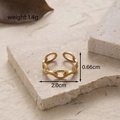 Verstellbarer goldener Edelstahlring mit elegantem gedrehtem Seilkettendesign - Kettendrehung / Gold