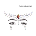 Bijoux de visage avec motifs d'étoiles laser et fausses perles pour fêtes - Perle Strass Multicolore (DA-17-2)