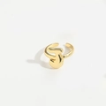 Minimalist adjustable open ring with polished gold finish featuring uppercase letter J - Gold Letter J